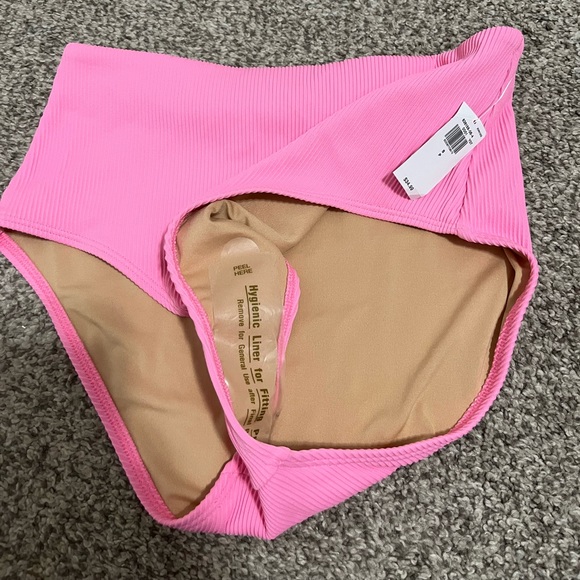 Pink Ribbed High-Wasited Bottoms - Picture 3 of 4